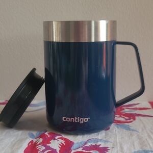 8oz Contigo Navy Blue Stainless Travel Mug with Handle
